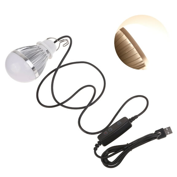 YIEMEEN 1PC Portable USB Lamp Bulb Light 5V 10W Globe Bulb with 1.9m USB Interface Cable for Camping Garage Warehouse Car Truck
