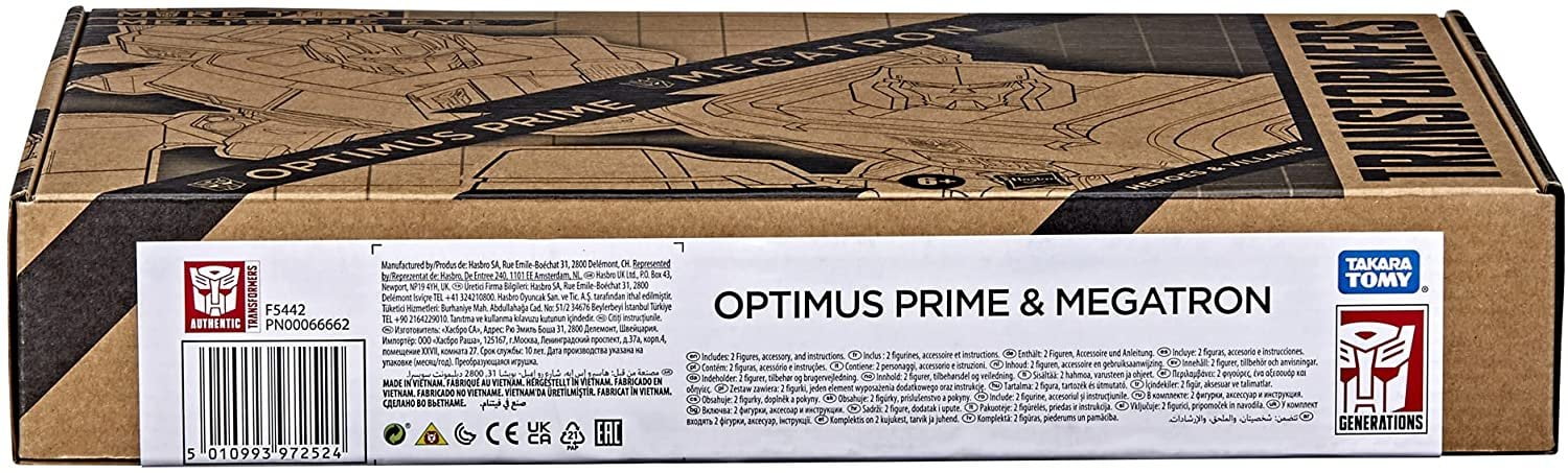 Transformers Heroes and Villains Optimus Prime and Megatron Action Figures, 2 Pack