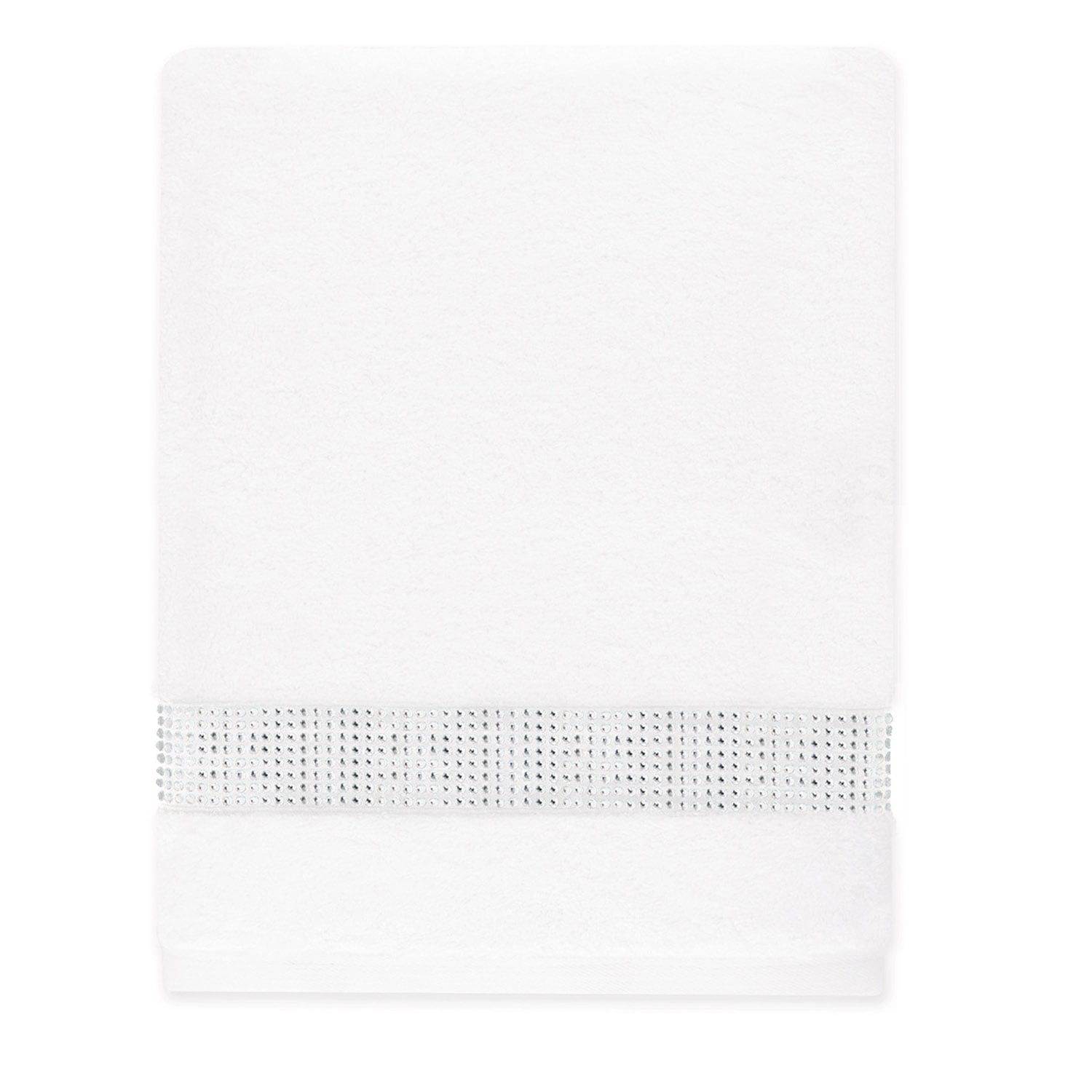 Sparkles Home  Stripe Rhinestone Bath Towel White