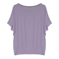 thumbnail image 5 of Weikingp Basic Tees For Women Womens Summer Tops Batwing Sleeve Oversized Solid Color T Shirt Women's Crew Neck Top Tshirts Shirts For Women Pink XL, 5 of 5
