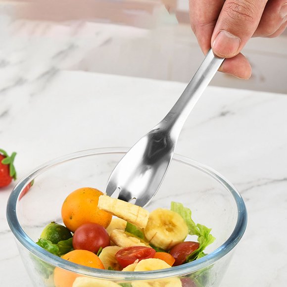 Milisten 1 De Servidores De Ensalada Acero Inoxidable Mango Para Cocina Hogar Restaurante