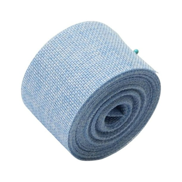 Advancent Rollos de cinta de arpillera de 5CM, manualidades DIY, , rollo de tejido ecológico portátil ligero, decoraciones de fiesta flexibles Kits de decoración para fiestas Azul claro