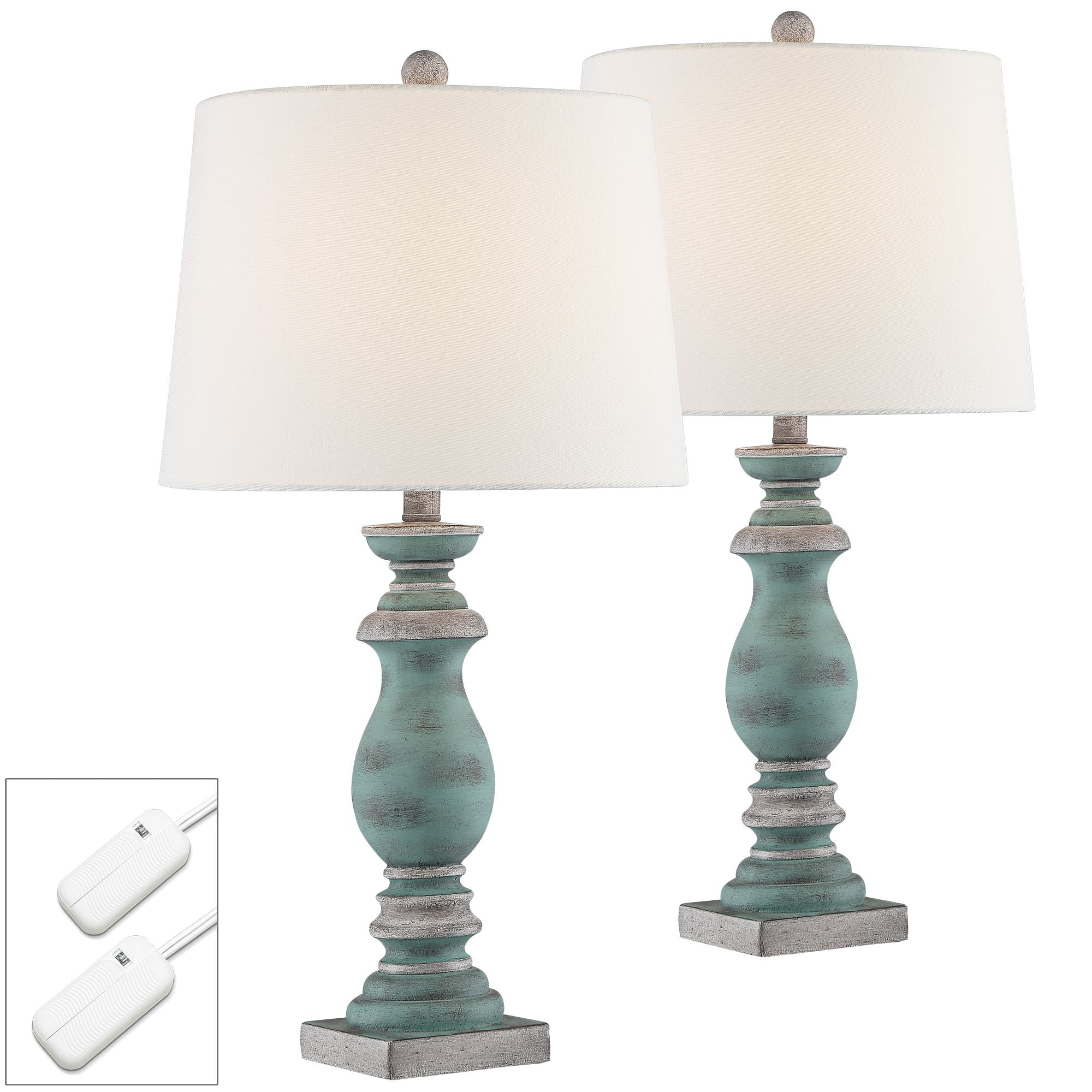 blue table lamps set of 2