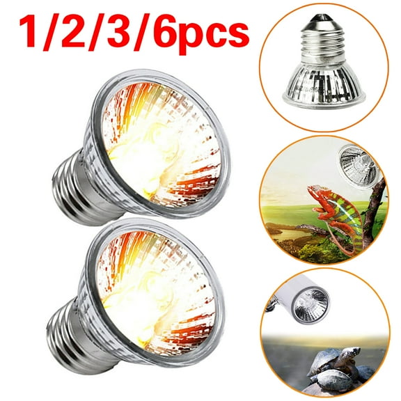 25W/50W/75W Reptile Heat Light Bulbs, 1/2/3/6-Pack Tortoise Light Bulbs, Full Spectrum Sunlight Bulb, E27 Tortoise Heat Bulb for Lizard Reptiles Amphibian Lizard Tanks