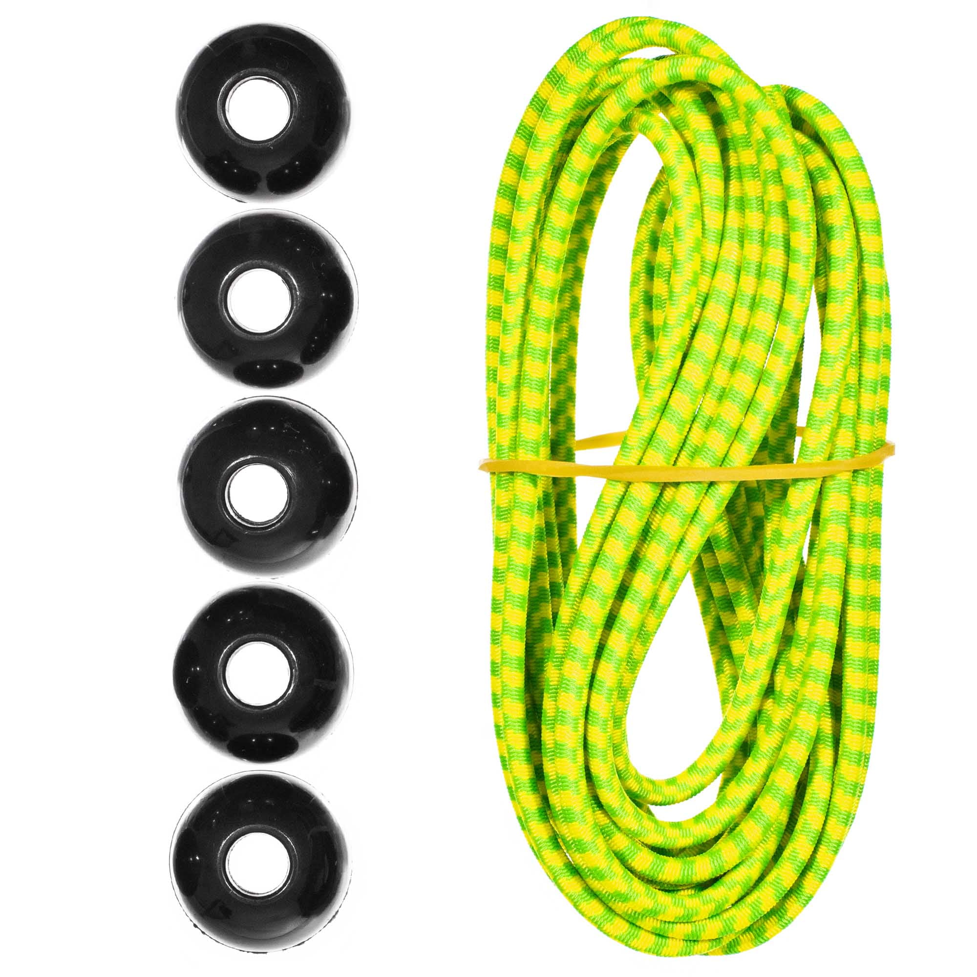 Paracord Colored Bungee Cord and Ball Bungee Kits 10 Feet of 1/8 Inch Shock Cord and 5
