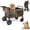 brown, variant on Rovique Dog Wagon with Ramp for Medium Large Dogs, All-Terrain Pet Stroller, Rubber Wheels, Foot Brake, Storage Pockets,Cup Holder