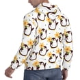 thumbnail image 6 of Rateoe Penguin With Flowers Pattern Mens Hoodie, Pullover Hooded Sweatshirt, Kangaroo Pocket Hoodie Ideal for Daily Wear, Travel and Home-X-Large, 6 of 7