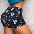 thumbnail image 4 of Daiia Panda Astronaut Pattern Women's Workout Shorts Biker Shorts - High Waisted Workout Spandex Tummy Control Gym Running Yoga Shorts-XX-Large, 4 of 8
