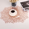 thumbnail image 3 of Vinyl Placemats Sets of 6 Non-Slip Washable Heat Resistant Round PVC Table Mats for Morden Kitchen Dining Table Wedding,Rose Gold, 3 of 8