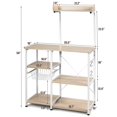 thumbnail image 2 of Costway 4-Tier Vintage Kitchen Baker's Rack Utility Microwave Stand w/ Basket & 5 Hooks, 2 of 10