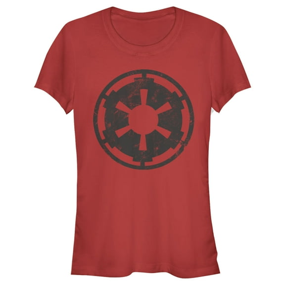Junior's Star Wars Galactic Empire Distressed Logo  Graphic Tee Red Medium