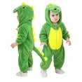 thumbnail image 2 of ATAIKU Baby Animal Dinosaur Onesie Flannel Hooded Romper for Infant Winter Playsuit Jumpsuit for Boys and Girls Toddler Overall Outfit, 2 of 11