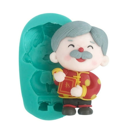 

JULYING 3D Mothers Grandpa Grandma Longevity Elderly Silicone Mold Chocolate Cookies Fondant Epoxy Resin Mould Birthday Cake Decorating Tool