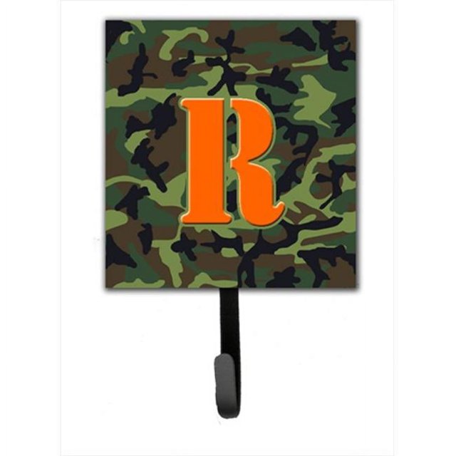 Carolines Treasures CJ1030-RSH4 Letter R Initial Monogram - Camo Green Leash Holder Or Key Hook