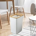 thumbnail image 3 of Modern Trash Bin Garbage Can Wastebasket Home RV Bathroom Dustbin Bucket for Toilet Bedroom White 7L, 3 of 9