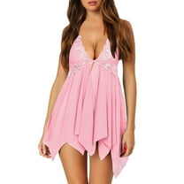 Women's Nightgowns Sexy V Neck Closure Lace Solid Color Spaghetti Strap Women Sleepwear