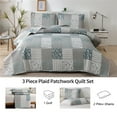 thumbnail image 7 of Beartech King Quilt Bedding Set-3 Piece Floral Patchwork Quilt Farmhouse Reversible Floral Quilt Bedspread Lightweight Coverlet Microfiber Quilt, 7 of 7