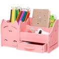 thumbnail image 1 of Stylish Desk Organizer For Office, Cute Design Desk Caddy With Drawers, Multi-Layer Stationery Storage For Pens, Erasers, Rules (Pink), 1 of 5