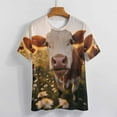 thumbnail image 3 of Farmhouse Highland Cow Funny Cattle And Flower Women's T-Shirt Short Sleeve T Shirts Tops Tee Ladies Loose T, 3 of 6