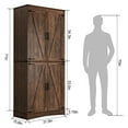 thumbnail image 4 of 71" Farmhouse Tall Kitchen Pantry, 5 Layers Storage Cabinet with  Adjustable Shelves, Farmhouse Pantry Cabinet with 4 Barn Doors for Kitchen, Dining Room, Bathroom, Living Room, Rustic Brown, 4 of 14