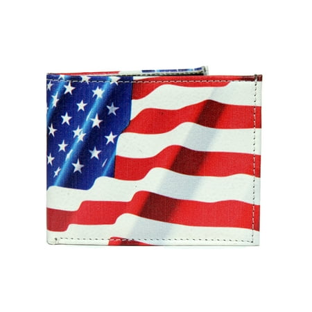 Star Card Holder - Mens USA Flag Stars and Stripes Wallet Credit Card Holder and ID Display