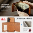 thumbnail image 5 of for Samsung Galaxy S26 Wallet Case, Tri-fold Magnetic 2-in-1 Detachable Phone Case, Card Holder RFID Blocking, Fashionable Faux Leather Card Slot & Folding Design, Brown, 5 of 8