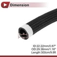 thumbnail image 5 of Unique Bargains 1 Pcs Fuel Line Hose Vacuum Hose Automotive Fuel Hose 9.8ft 0.87"ID 1.16"OD Black CPE Rubber,Nylon Braided AN-16, 5 of 7