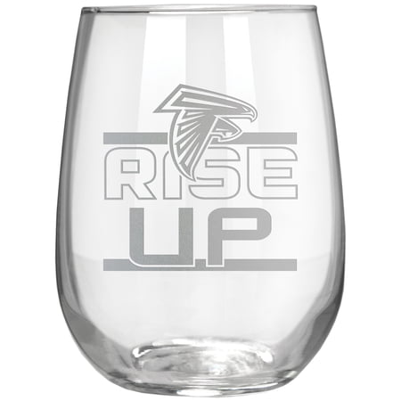 Atlanta Falcons Etched 17oz. Rally Cry Stemless Wine Glass