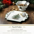 thumbnail image 2 of Spode Christmas Tree 12.5" Square Handled Serving Platter - Porcelain Serving Plate for Holiday Snacks, Appetizers, Buffet Displays - Microwave & Dishwasher Safe - Elegant Holiday Tableware, 2 of 7