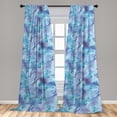 thumbnail image 4 of Ambesonne Spring Curtains, Butterflies Watercolor Back, Pair of 28"x84", Soft Blue Lavender and White, 4 of 5