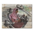 thumbnail image 3 of Designart 'Arabian Lady Driving A Car III' Modern Print on Natural Pine Wood, 3 of 5