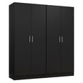 thumbnail image 1 of Madesa Armoire de Rangement à 4 Portes avec Grand Espace de Tablettes 63"L Armoire Utilitaire Placard Unité d'Organisation pour l'Entrée et la Chambre - Noir, 1 of 10