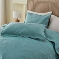 thumbnail image 7 of Extra Wide Oversized King Bedspreads 128x120 for Tall King or Cal King Bed Ultrasonic Quilted Coverlet Set 3 Piece Include 1 Quilt 2 Pillowcases Blue, 7 of 7