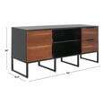 thumbnail image 3 of SAFAVIEH Vance 1 Door 2 Drawer 2 Shelf Media Stand, Brown/Black (54 in. W x 15.4 in. D x 24 in. H), 3 of 16