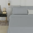 thumbnail image 4 of Color sense Full Light Gray Brushed Cool & Crisp Cotton Blend Percale 4-Piece Bedsheet Set, 4 of 4