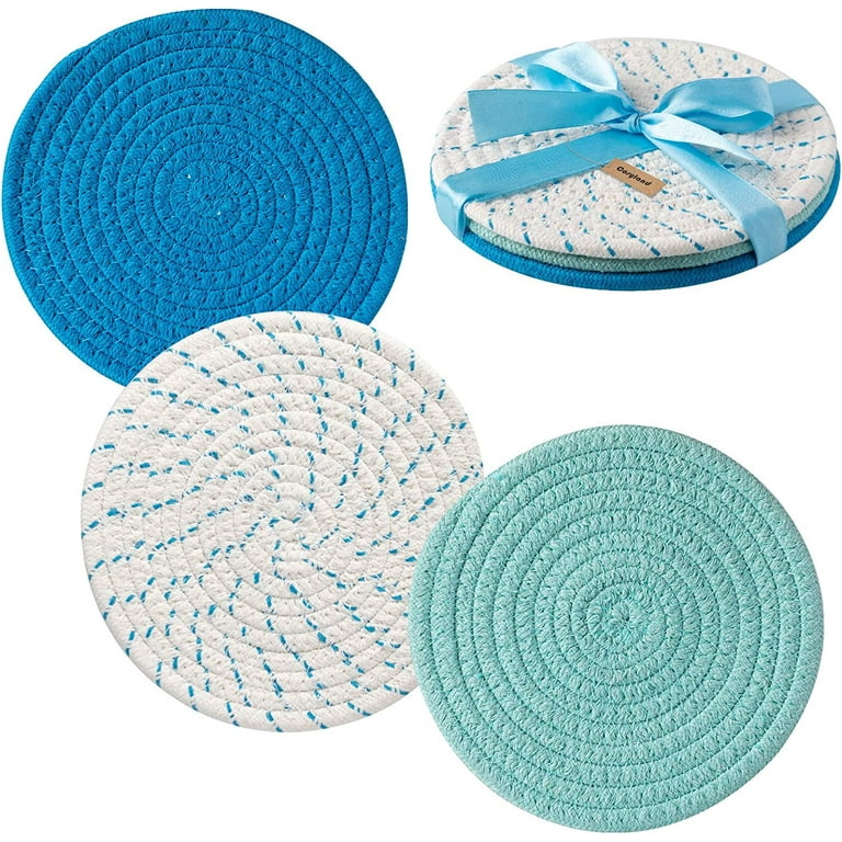 3 PC kitchen Pot Holders, Hot Pads for Kitchen Thick Trivets, Hot Coasters,  Potholders, Hot Mats Spoon Rest for Cooking Baking by Diameter,7