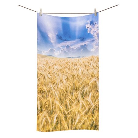 MYPOP Golden Barley Fields Shower Towel Bathroom Bath Towel 30x56 inches