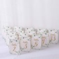 thumbnail image 2 of Efavormart 25 Pack White Green Double Sided Paper Wedding Table Numbers with Eucalyptus Leaves and Gold Foil Numbers Print, 7" Free Standing Table Sign Cards 1-25, 2 of 5