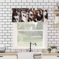 thumbnail image 4 of Cow Print Kitchen Valance Curtain,Rustic Western Cow Fur Skin Print Short Drapes Living Room Bedroom Cafe Rod Pocket Window Treatment 1 Panels Set 54" W x 18" L Inch, 4 of 6