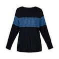 thumbnail image 4 of Gyexs Womens Sweaters Trendy Color Block Tops Long Sleeve Shirts Christmas Sweaters Pullover Tops Fashion 2025 Winter Clothing Z01 Blue & Size M, 4 of 4