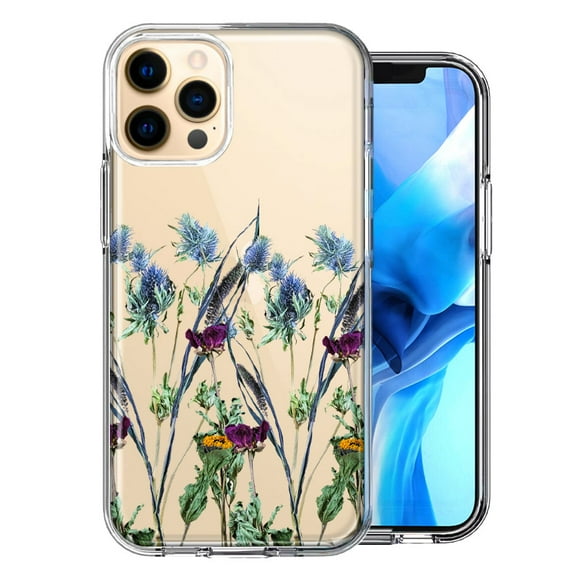 MUNDAZE For Apple iPhone 12 Pro Max Country Dried Flowers Design Double Layer Phone Case Cover