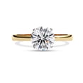 thumbnail image 2 of Solitaire Engagement Ring For Women | 7MM Round Cut Lab Created Moissanite 4-Prong Promise Ring in 14K Solid Yellow Gold Jewelry Gift for Her, Ring Size 10, 2 of 6