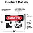 thumbnail image 2 of (2 Pack) Foot Pinch Point OSHA Danger Sign 24 Inch X 18 Inch Vinyl Label Decal Sticker Weather Resistant, UV Protected for Workplace, Business, and Construction Site, Made in the USA, 2 of 7