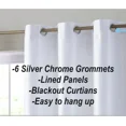 thumbnail image 2 of Gorgeous Home Linen 100% Blackout Window Curtain Drapes For Bedroom Living Room White Noa Set of 2 panels 35" wide X 84" long, 2 of 5