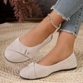 thumbnail image 4 of Commuter Shoes, Women's Buckle Detail Flats Comfortable Low Profile Dress Shoes with Flexible Walking Sole and Easy Everyday Style Flat Sole Shoes Ballet Commuter Shoes Flats, White US-9.5/EU-42, 4 of 6