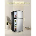 thumbnail image 3 of Krib Bling Compact Refrigerator 3.5 Cu.ft, Mini Fridge with Freezer,  Small refrigerator with Dual Door, 7 Level Temperature, for Dorm, Apartment, Silver, 3 of 6