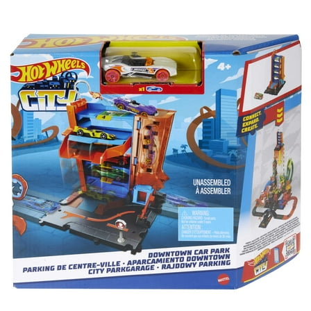 Hot Wheels City Downtown Car Park Playset, Gift for Kids Ages 4 to 8