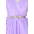 thumbnail image 2 of Flower Girl Dress V-Neck Chiffon Triple Layer Stone Belt for Big Girl Lilac 12 JKS.2068, 2 of 3