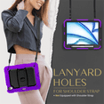 thumbnail image 2 of FJLBDE Case for iPad Air 11 inch (2026 M4/2025 M3/2024 M2), Rugged Shockproof Tablet Cases Cover with Kickstand Shoulder Strap, Purple, 2 of 7