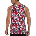 thumbnail image 3 of Xecao Palm Tree Pattern on Red Men's Tank Top Workout Quick Dry Sleeveless Gym Jogging Muscle Shirts Summer Swim Beach Tops, 3 of 9